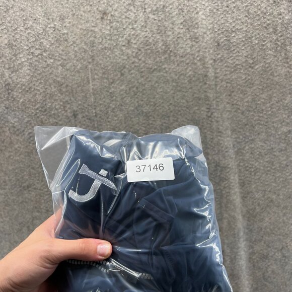 Graham Luxe Jacket Mens Medium Navy Blue Full Zip Hooded Windbreaker Activewear - Picture 12 of 12